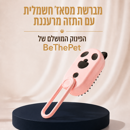 מברשת מסאז' חשמלית עם התזה מרעננת - הפינוק המושלם של BeThePet